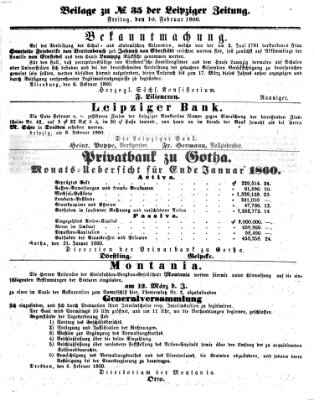 Leipziger Zeitung Freitag 10. Februar 1860