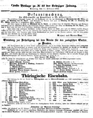 Leipziger Zeitung Sonntag 12. Februar 1860