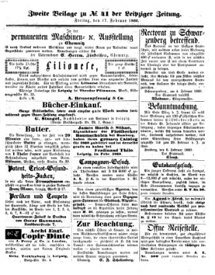 Leipziger Zeitung Freitag 17. Februar 1860
