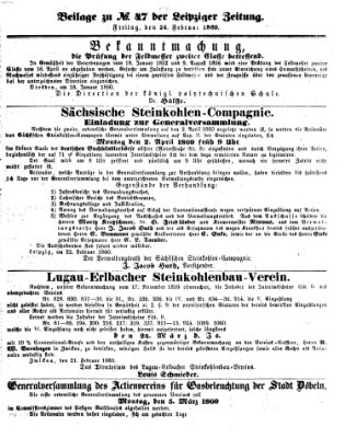 Leipziger Zeitung Freitag 24. Februar 1860