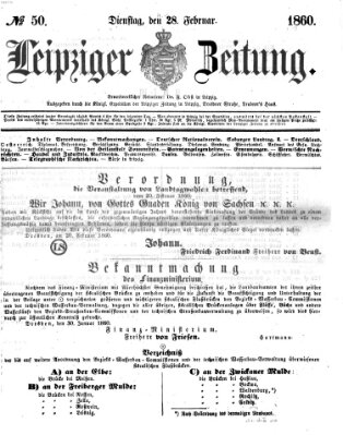 Leipziger Zeitung Dienstag 28. Februar 1860