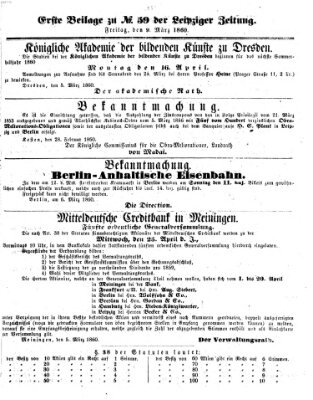 Leipziger Zeitung Freitag 9. März 1860