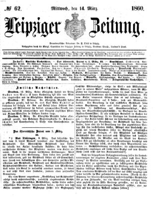 Leipziger Zeitung Mittwoch 14. März 1860