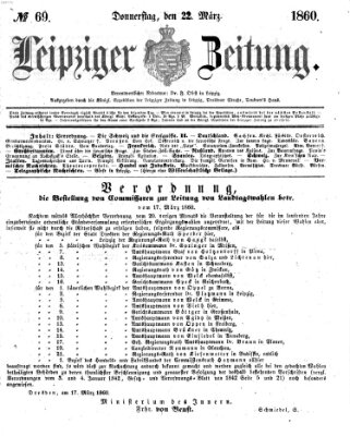 Leipziger Zeitung Donnerstag 22. März 1860