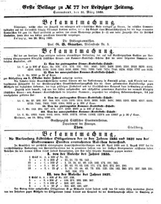 Leipziger Zeitung Samstag 31. März 1860
