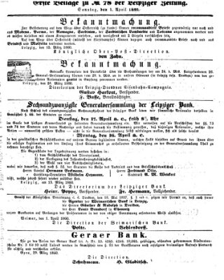 Leipziger Zeitung Sonntag 1. April 1860