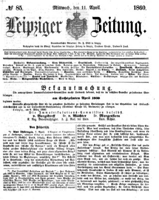 Leipziger Zeitung Mittwoch 11. April 1860