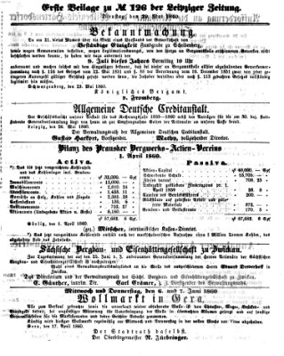 Leipziger Zeitung Dienstag 29. Mai 1860