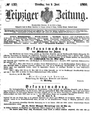 Leipziger Zeitung Dienstag 5. Juni 1860