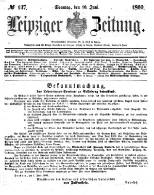 Leipziger Zeitung Sonntag 10. Juni 1860