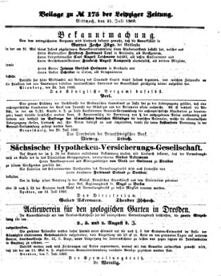 Leipziger Zeitung Mittwoch 25. Juli 1860