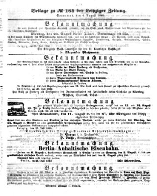 Leipziger Zeitung Samstag 4. August 1860
