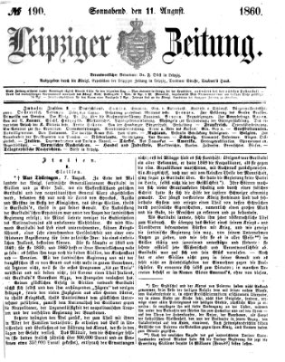 Leipziger Zeitung Samstag 11. August 1860