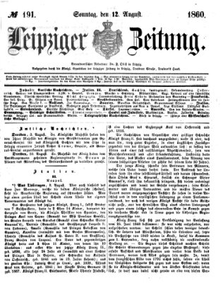 Leipziger Zeitung Sonntag 12. August 1860