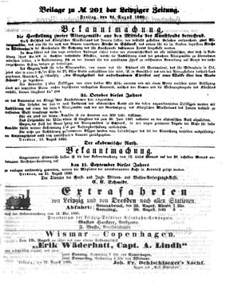 Leipziger Zeitung Freitag 24. August 1860