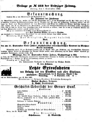 Leipziger Zeitung Freitag 7. September 1860
