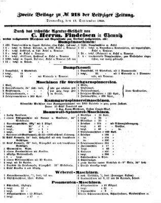 Leipziger Zeitung Donnerstag 13. September 1860