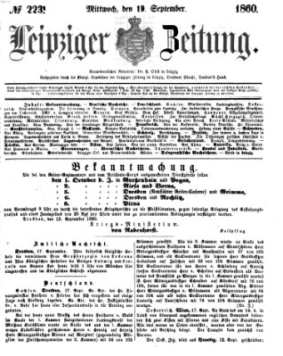 Leipziger Zeitung Mittwoch 19. September 1860