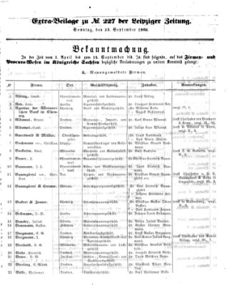 Leipziger Zeitung Sonntag 23. September 1860