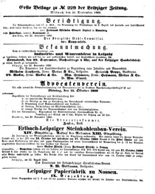 Leipziger Zeitung Mittwoch 26. September 1860