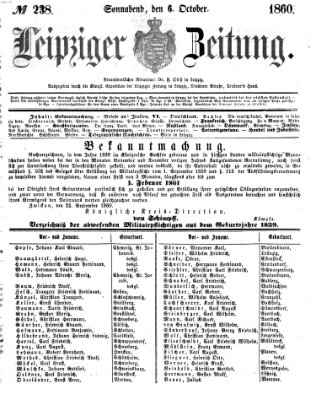 Leipziger Zeitung Samstag 6. Oktober 1860