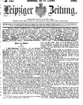 Leipziger Zeitung Donnerstag 11. Oktober 1860