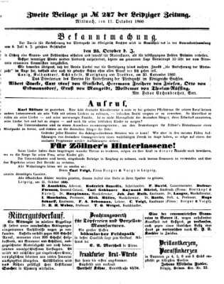 Leipziger Zeitung Mittwoch 17. Oktober 1860