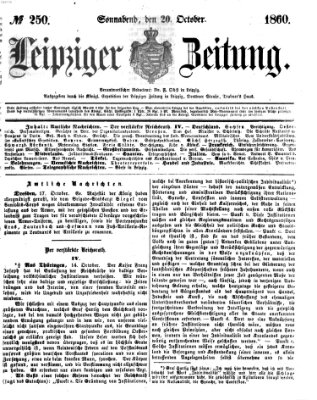 Leipziger Zeitung Samstag 20. Oktober 1860