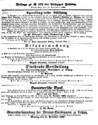 Leipziger Zeitung Donnerstag 15. November 1860