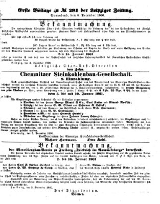 Leipziger Zeitung Samstag 8. Dezember 1860