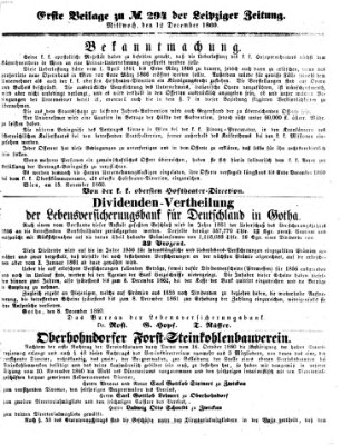 Leipziger Zeitung Mittwoch 12. Dezember 1860