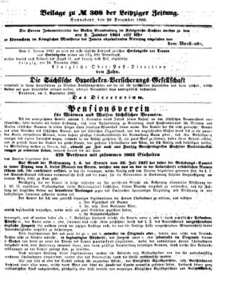 Leipziger Zeitung Samstag 29. Dezember 1860