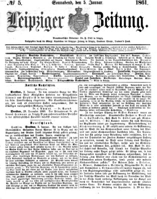 Leipziger Zeitung Samstag 5. Januar 1861