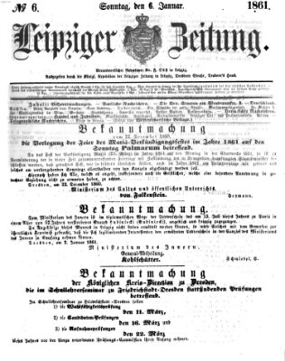 Leipziger Zeitung Sonntag 6. Januar 1861