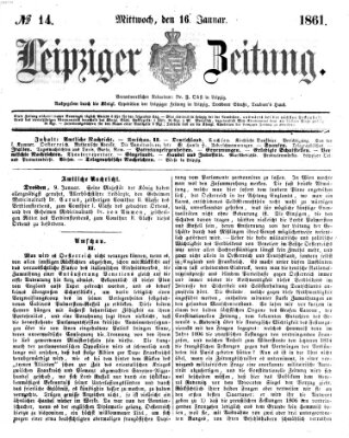 Leipziger Zeitung Mittwoch 16. Januar 1861