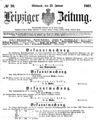 Leipziger Zeitung Mittwoch 23. Januar 1861