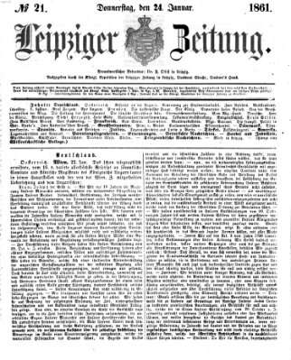 Leipziger Zeitung Donnerstag 24. Januar 1861