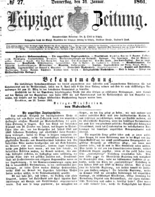 Leipziger Zeitung Donnerstag 31. Januar 1861