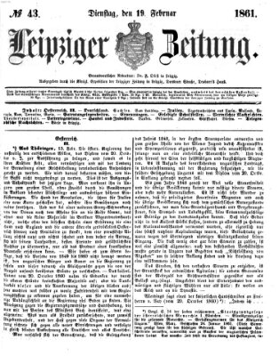 Leipziger Zeitung Dienstag 19. Februar 1861