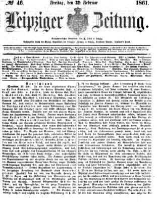 Leipziger Zeitung Freitag 22. Februar 1861
