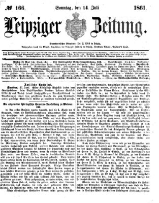 Leipziger Zeitung Sonntag 14. Juli 1861