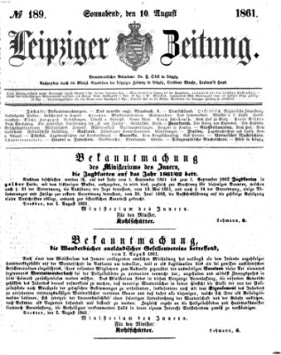 Leipziger Zeitung Samstag 10. August 1861