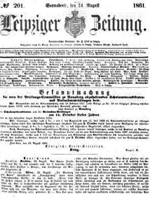 Leipziger Zeitung Samstag 24. August 1861