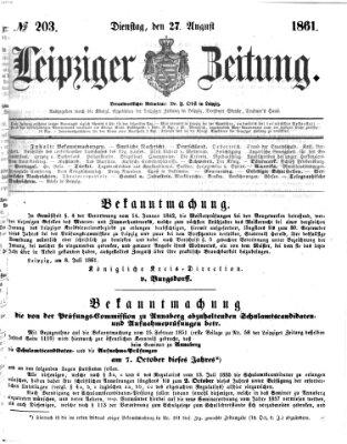 Leipziger Zeitung Dienstag 27. August 1861