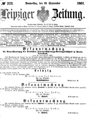Leipziger Zeitung Donnerstag 19. September 1861