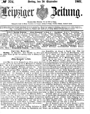 Leipziger Zeitung Freitag 20. September 1861
