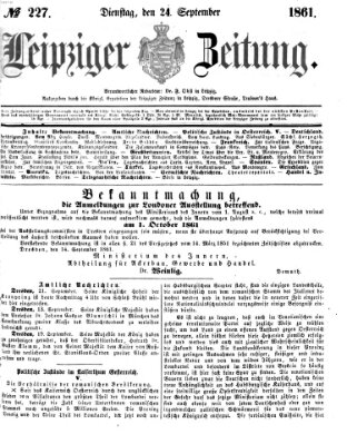 Leipziger Zeitung Dienstag 24. September 1861