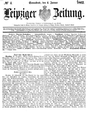 Leipziger Zeitung Samstag 4. Januar 1862