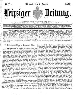Leipziger Zeitung Mittwoch 8. Januar 1862