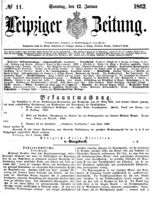 Leipziger Zeitung Sonntag 12. Januar 1862